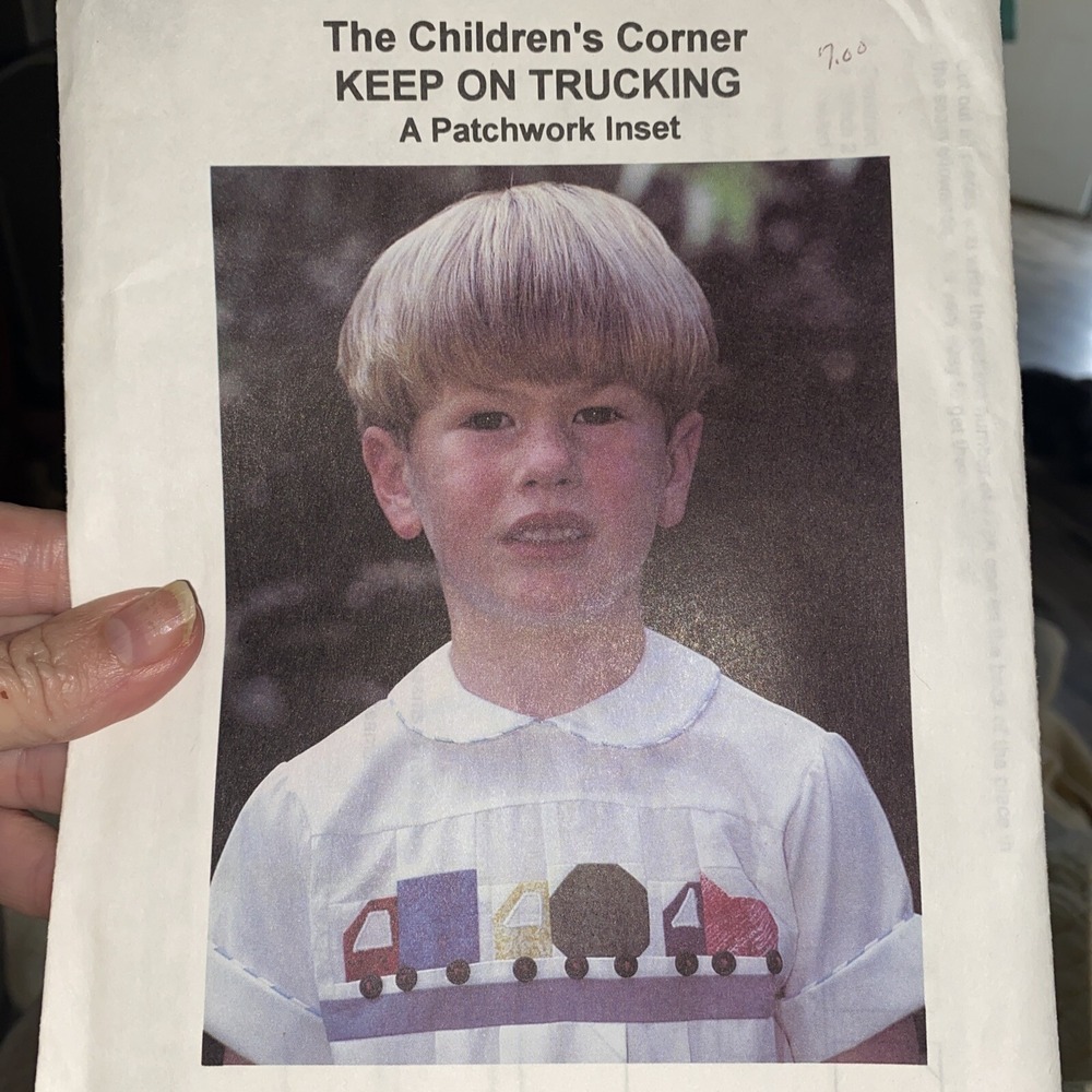 Keep On Trucking Patchwork Inset The Children’s Corner Sewing Pattern Only